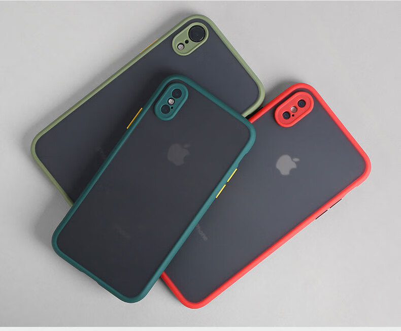 Чехол для iPhone XR "Baozou" противоударный, силиконовый, с защитой объектива, прозрачный матовый, элегантный черный