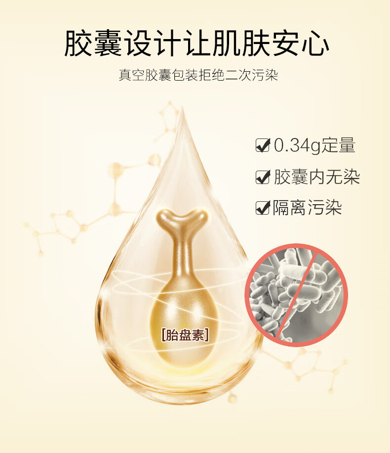 佰萃莱 富勒烯胎盘素精华液活肤焕羊胎素蛋白透明质酸钠小鸡腿胶囊水润嫩肤抗皱保湿提亮肤色0.34g*30粒