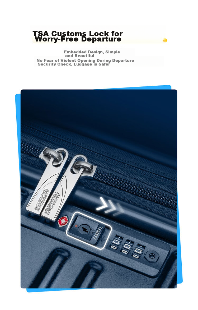Чемодан AMERICAN TOURISTER, 28 дюймов, большой вместимости, с расширением, кодовым замком, колесами-самолетами, синий