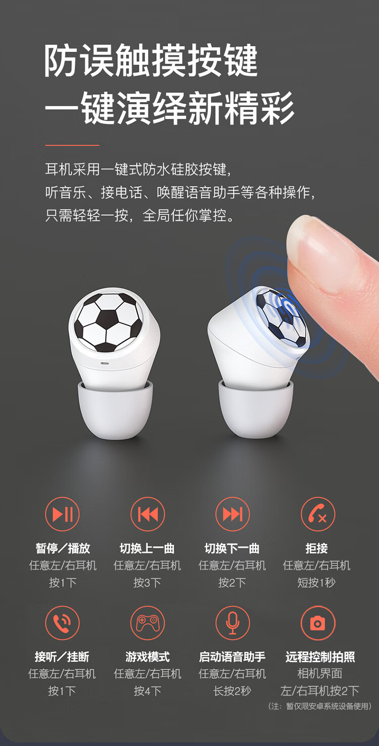 Беспроводные наушники EMEY T5 Bluetooth, спортивные, игровые, внутриканальные с шумоподавлением и долгим временем работы, совместимы с телефонами Apple, Xiaomi, Huawei