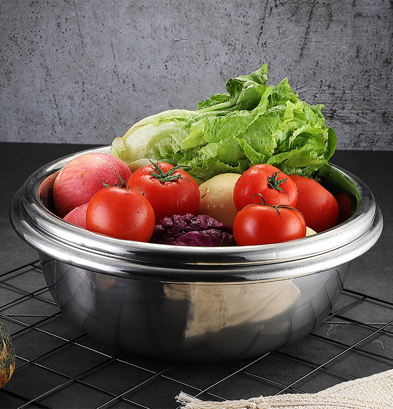 MAXCOOK Миска из нержавеющей стали 304, 40 см, для мытья овощей, приправ, замешивания теста и салатов, MCWA517