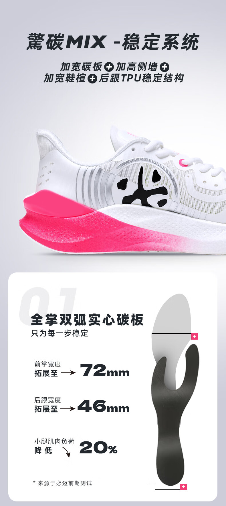 【预订礼盒】 必迈（bmai）跑步鞋2022新品惊碳MIX全民碳板跑鞋马拉松训练鞋 白粉【男】提速跑（无极推进） 41