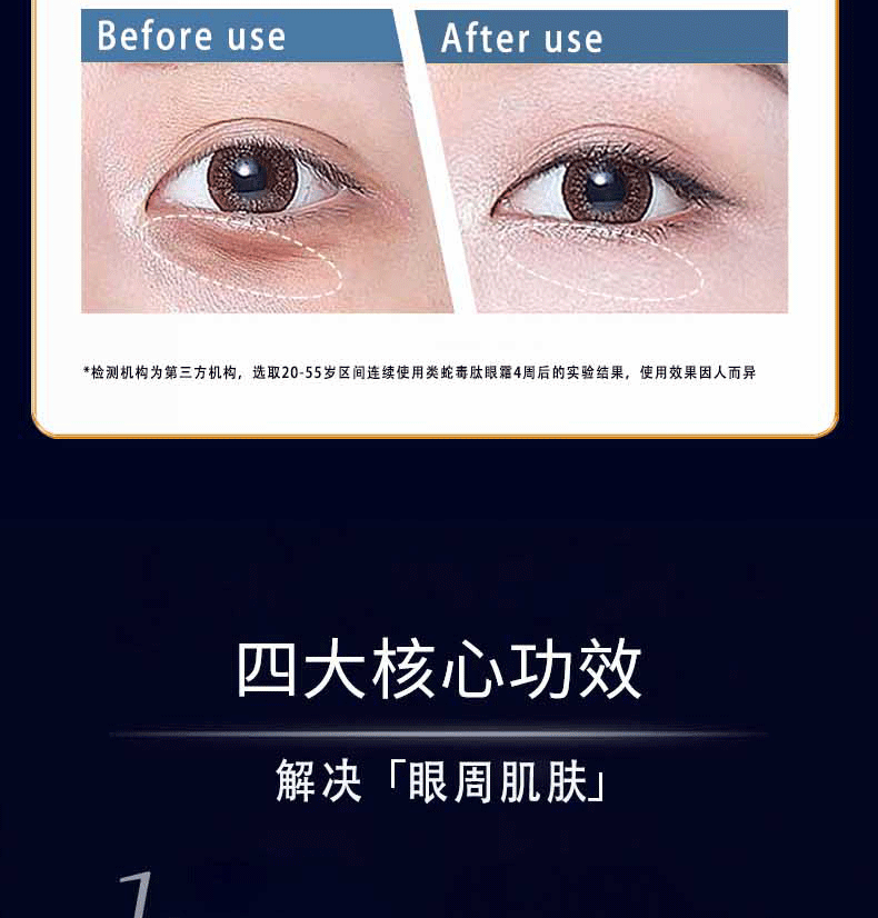 广药白云山 类蛇毒眼霜眼袋黑眼圈淡化细纹脂肪粒鱼尾纹提拉紧致眼纹男士女30g