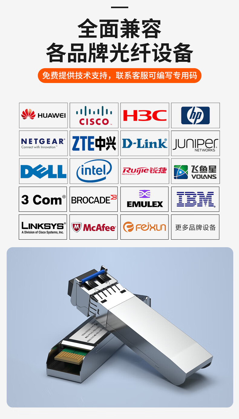 Оптический модуль FiberHome Tiancheng SFP+ 10G, одномодовый, двухволоконный, с интерфейсом LC, 2 км, 1310 нм, совместимый с Huawei H3C Cisco, 1 шт.