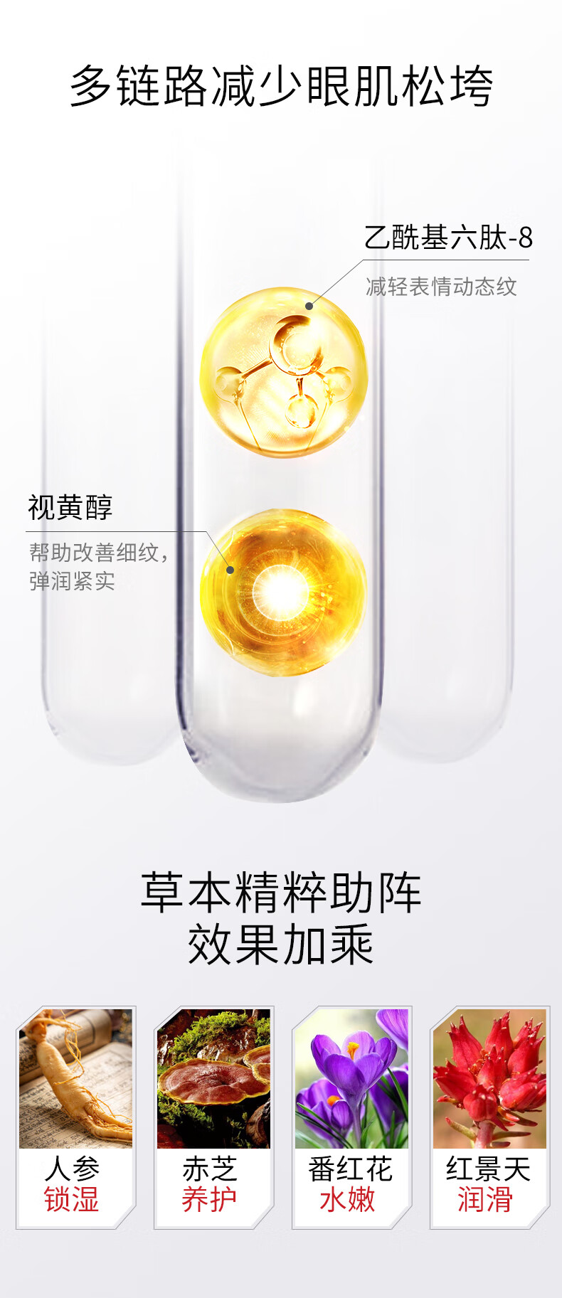 美肤宝维A胜肽抗皱紧致眼霜 冰感瓷头视黄醇熬夜眼霜 麦角硫因提拉20g