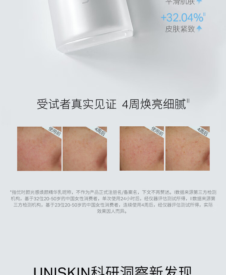 优时颜（UNISKIN）早C晚A护肤品套装淡纹精华（黑引力30g+极光精华30g）送女友礼物