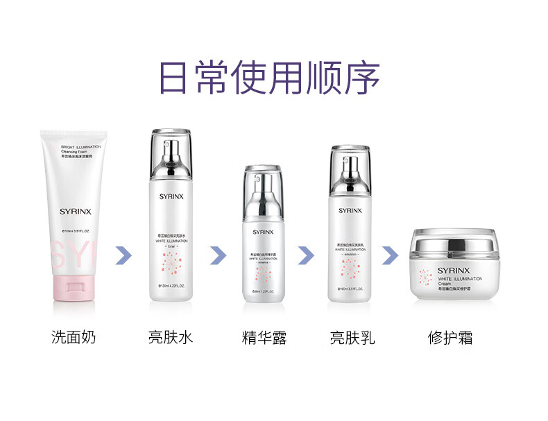 希芸（syrinx）臻白美白护肤品套装礼盒正化妆品套装【美白特证】祛斑提亮送老婆 臻白礼盒