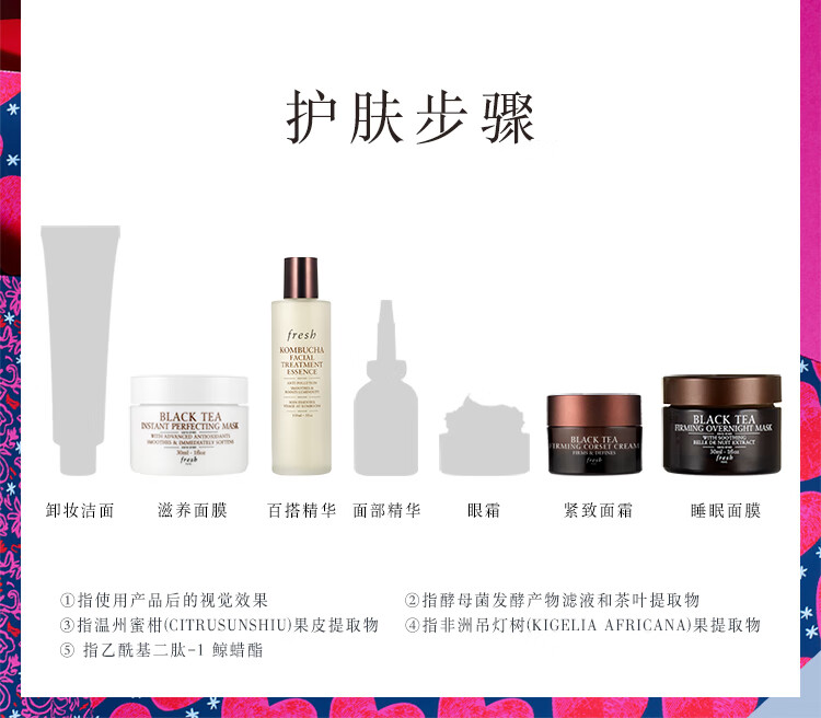 Fresh馥蕾诗红茶凝时紧致光采礼盒（红茶精华液150ml+红茶凝时面膜30ml+红茶塑颜面膜30ml+红茶塑颜面霜7ml）