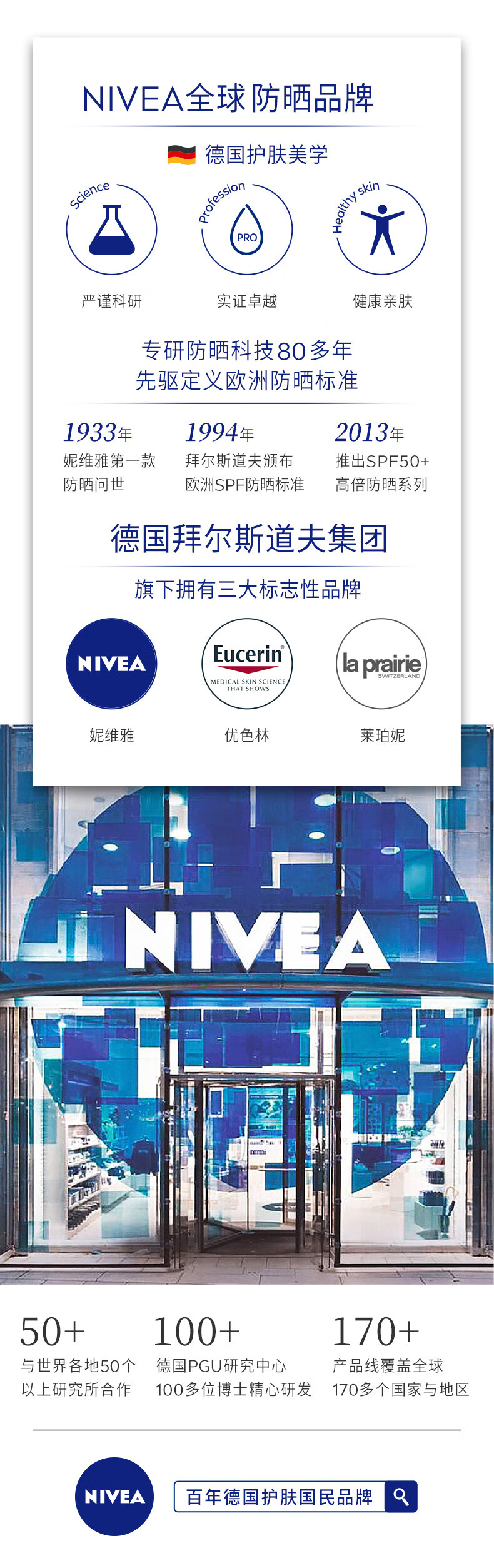 妮维雅（NIVEA）三重抵御保湿面部防晒霜40ml SPF50 轻薄透气 油痘肌适用防晒乳