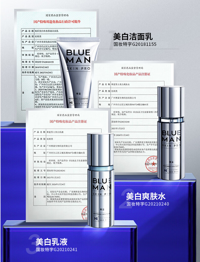 尊蓝（PRIME BLUE） 男士美白护肤品套装清洁控油浪漫计划520礼物情人节礼盒送男友 【控油清洁】礼盒5件套