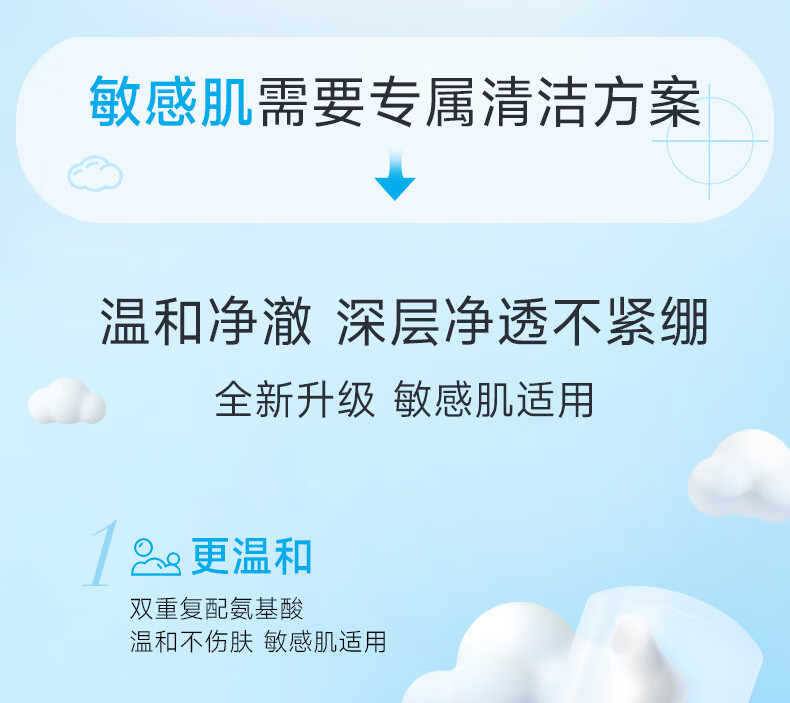 绽妍维生素b5氨基酸洁面乳慕斯泡沫100ml敏感肌洗面奶去角质黑头祛痘