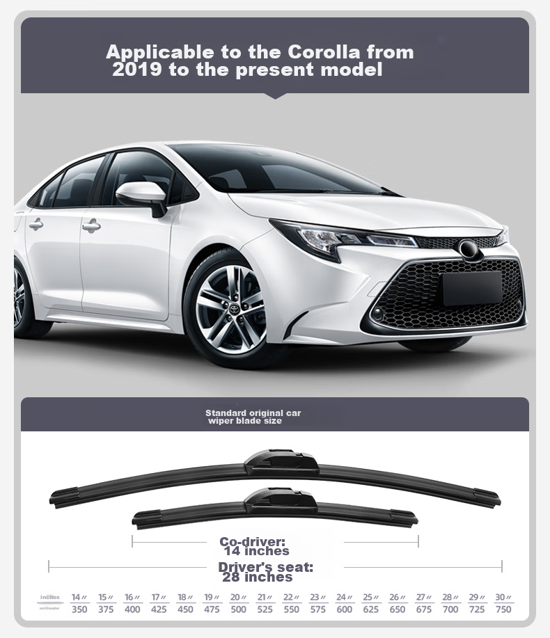 Комплект дворников Meisim для Toyota Levin 2015-2018 Гибридные, 26/14 дюймов