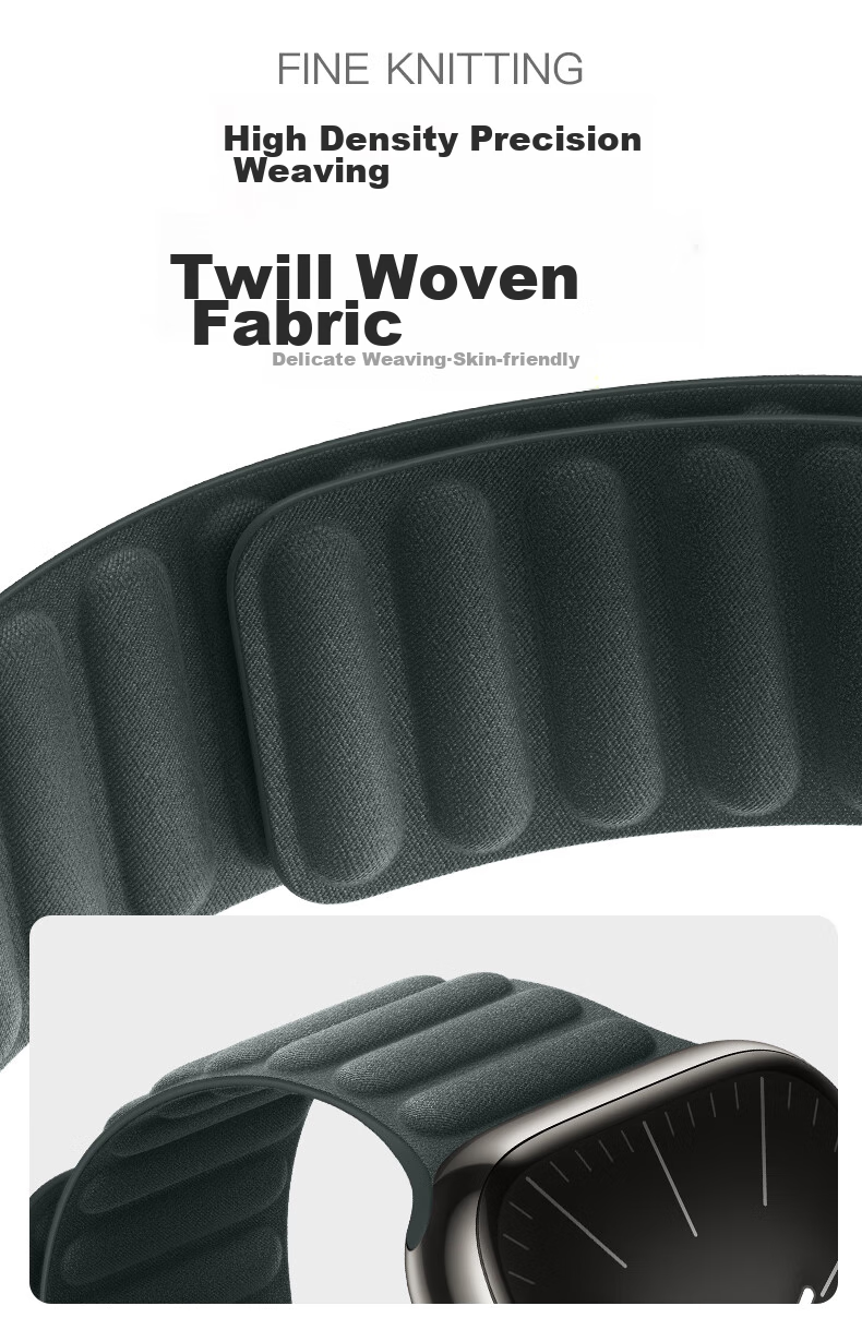 Ремешок BHO для Apple Watch S11/S10/SE3, IWatch S9/8/7/6/5/Ultra3/2/1, магнитный, тканевый
