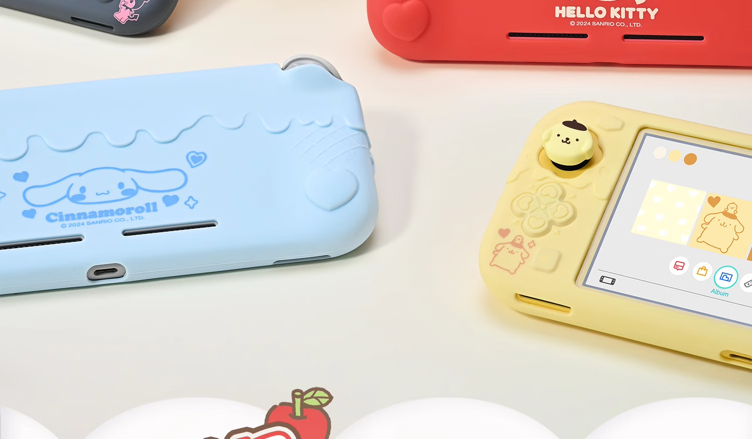 Защитный чехол Jixiang для Nintendo Switch Lite, полный комплект с колпачками для джойстиков, силиконовый, официальный, Sanrio Co-Branded, противоударный