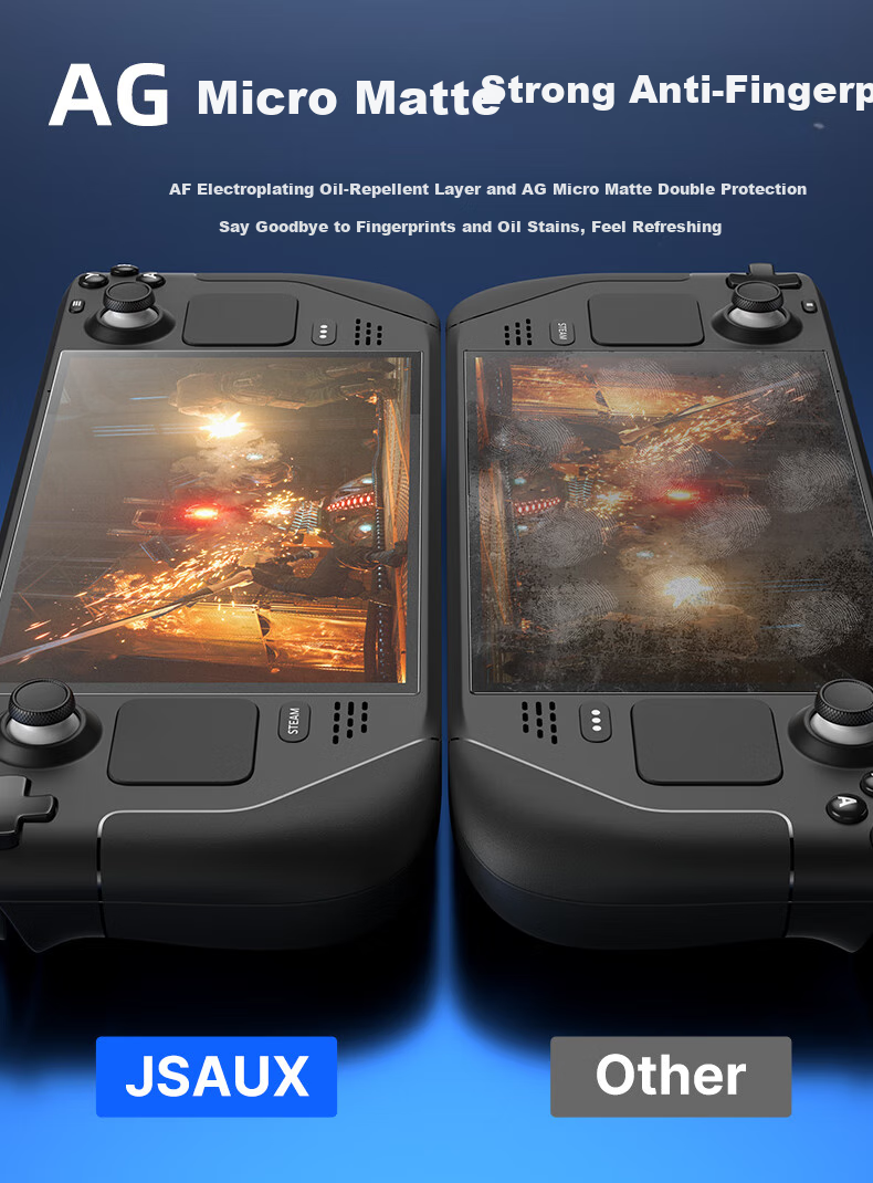 Защитная пленка JSAUX для Steam Deck OLED, 2 шт., антибликовая, матовая, HD, закаленное стекло, аксессуары для портативной игровой консоли