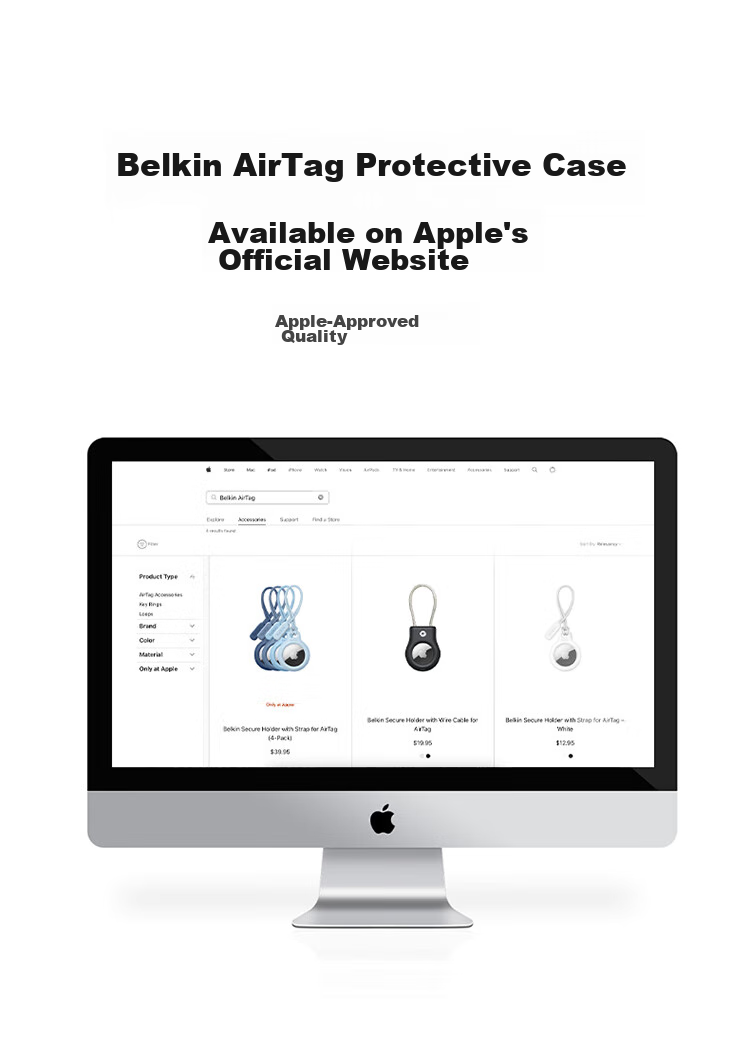 Защитный чехол BELKIN для Apple AirTag MSC016, черный