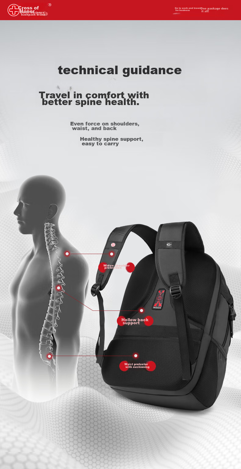 Рюкзак CROSSGEAR для мужчин и женщин, 17.3 дюймов, большой вместимости, водоотталкивающий, с USB-портом
