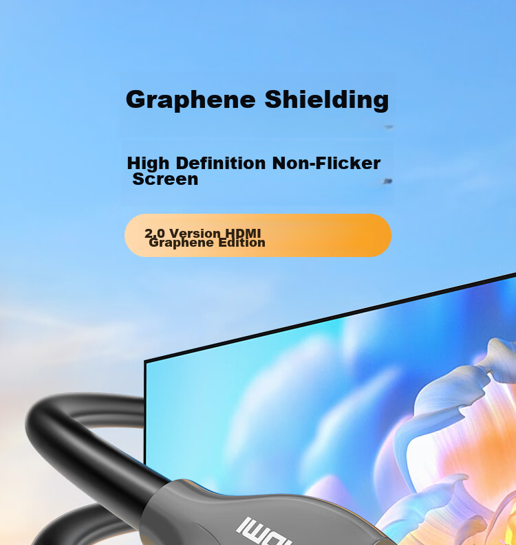 Кабель CHOSEAL QS8178A HDMI 2.0, профессиональный, 4K/60Hz, графитовый экран, разъем из цинкового сплава, 12 метров