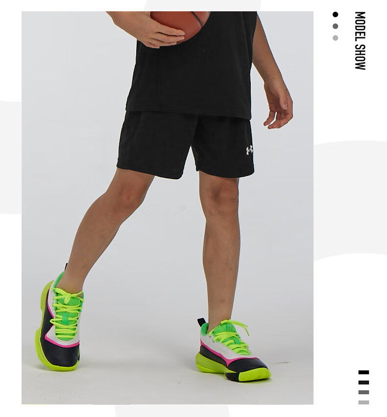 Детские спортивные шорты UNDER ARMOUR для мальчиков, быстросохнущие, для тренировок на открытом воздухе, бега, студенческих соревнований, баскетбольная форма