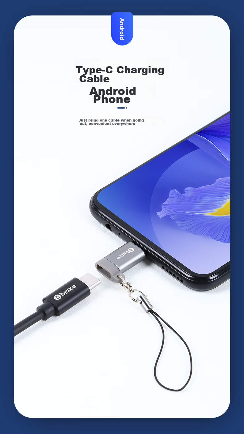Переходник BIAZE Type-C на Micro USB OTG, конвертер данных USB-C для Android