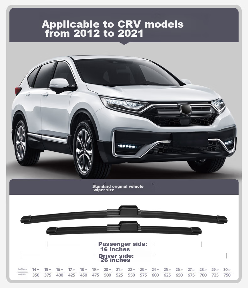 Дворники Deyun для Honda CRV 2007-2023, комплект 19 дюймов, резиновая полоска, передние