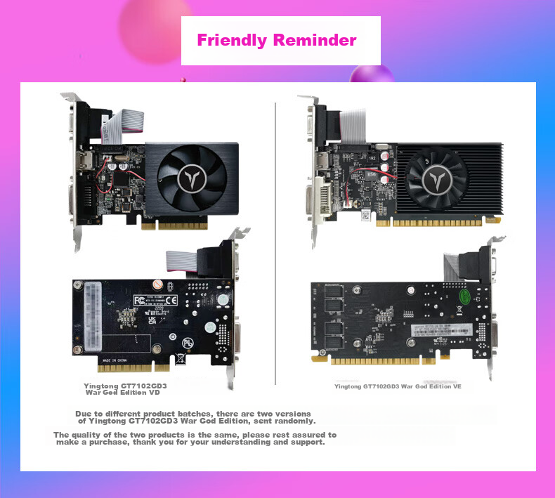 Видеокарта Yeston GT710-2G D3 Zhanshen, 2GB DDR3, 64bit, Office And Gaming Graphics Card