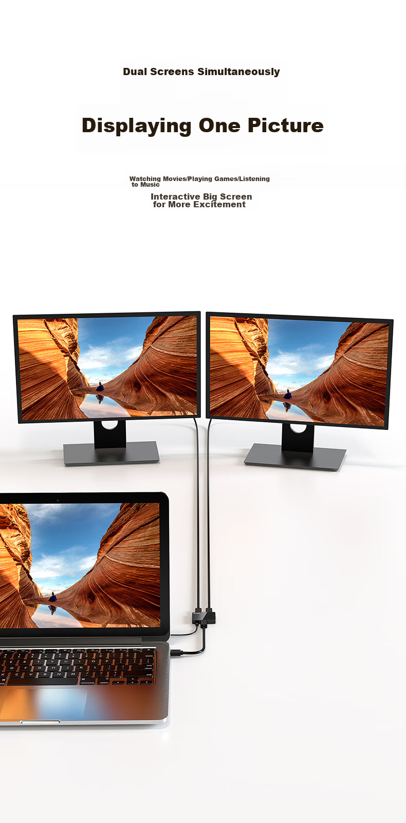 HDMI-разветвитель BIAZE 4K HD, один вход, два выхода, для ноутбука, телевизора, монитора, проектора, зеркальное отображение экрана