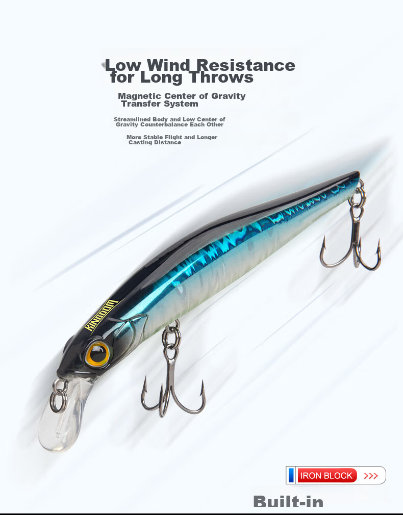 Приманка для рыбалки Guowangliya Lure Sinking Minnow, тонущая, для пресноводного окуня, искусственная приманка, имитирующая бионическую приманку, 14г/12