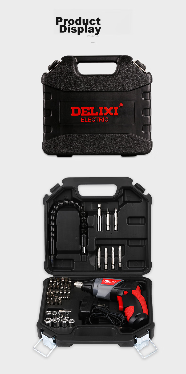 Аккумуляторная отвертка DELIXI ELECTRIC, 3.6 В, 46 предметов, для домашнего использования, с высоким крутящим моментом