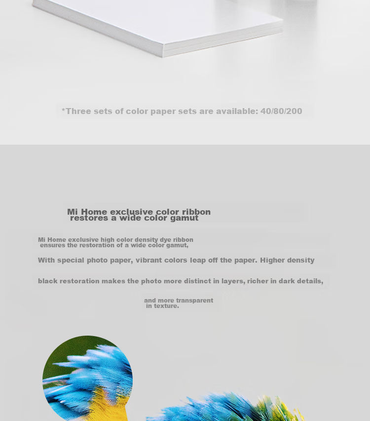 Фотобумага MI Mijia Desktop Printer Photo Paper, 6 дюймов, 80 листов, совместима с MI Mijia Photo Printer 1S, глянцевая, 100x148 мм