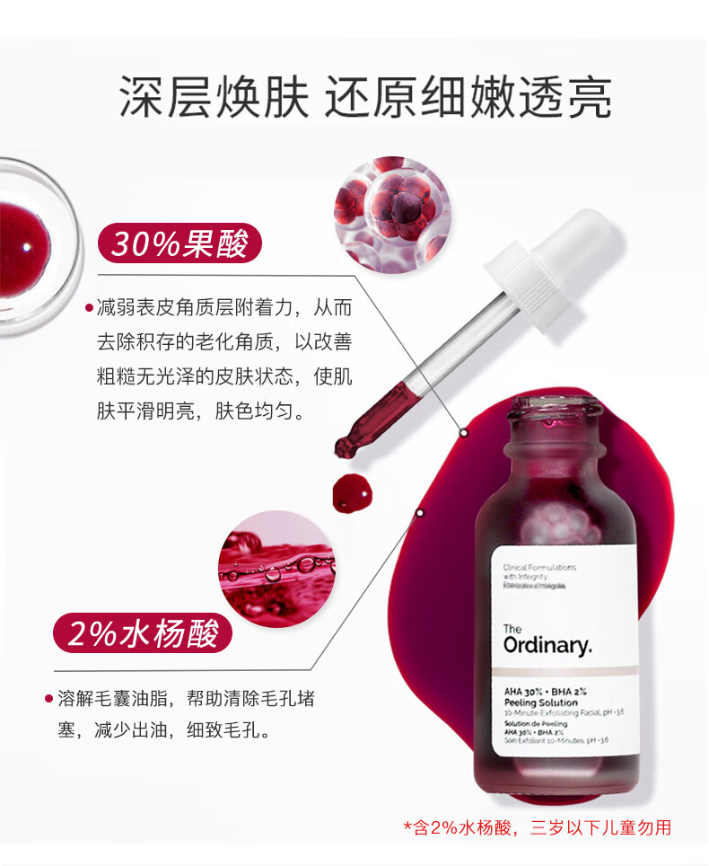 THE ORDINARY烟酰胺+果酸精华套装30ml*2瓶去角质提亮肤色 纯净护肤