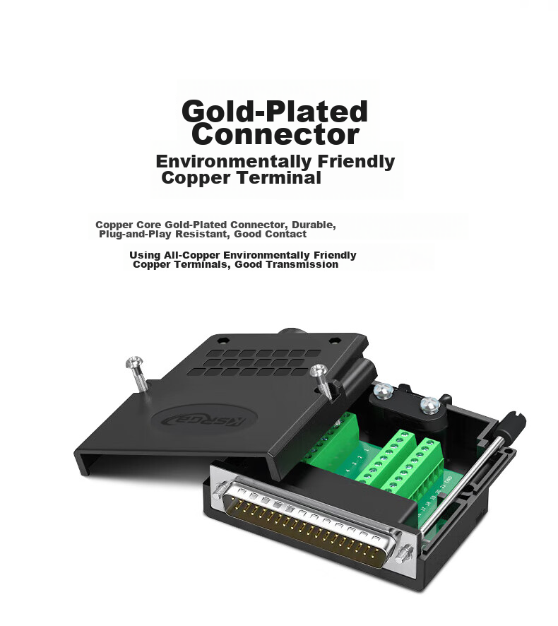 KSRGB DB37 Solderless Connector, 37-Pin Adapter Cable Terminal Connector, Male Connector KS-D