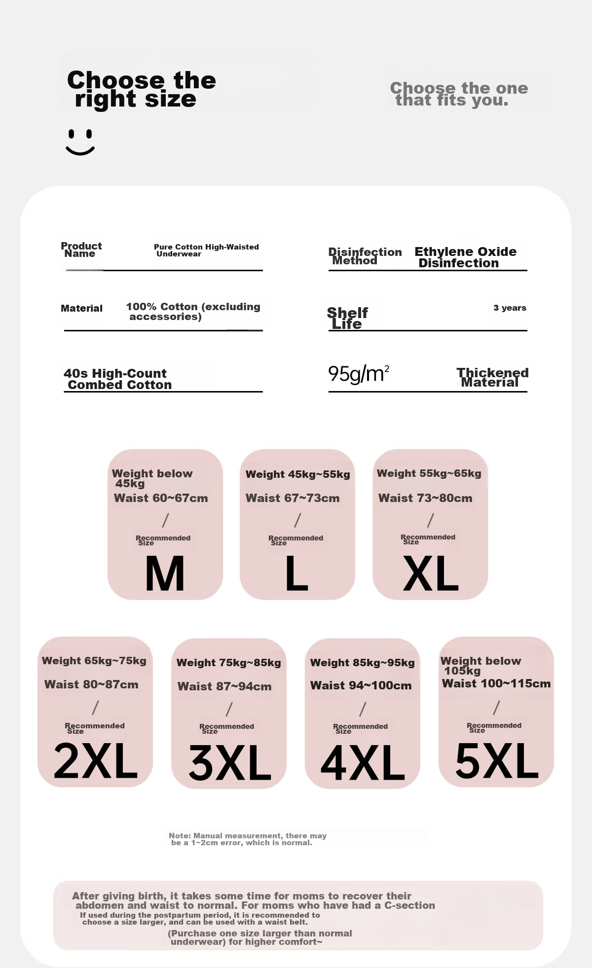 BADIGAO Одноразовое нижнее белье с высокой талией для женщин, послеродовые хлопковые шорты для кесарева сечения, для беременных и периода восстановления, для ежедневного использования, размер XL