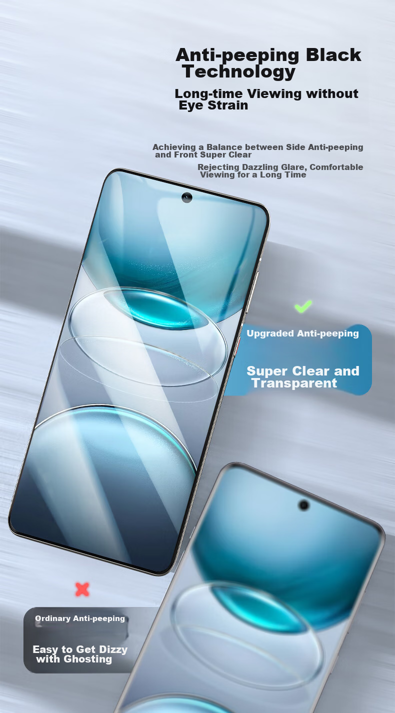 Защитное стекло LLUNC для Vivo X100S, 28° антишпионское, противоударное, антиотпечатки