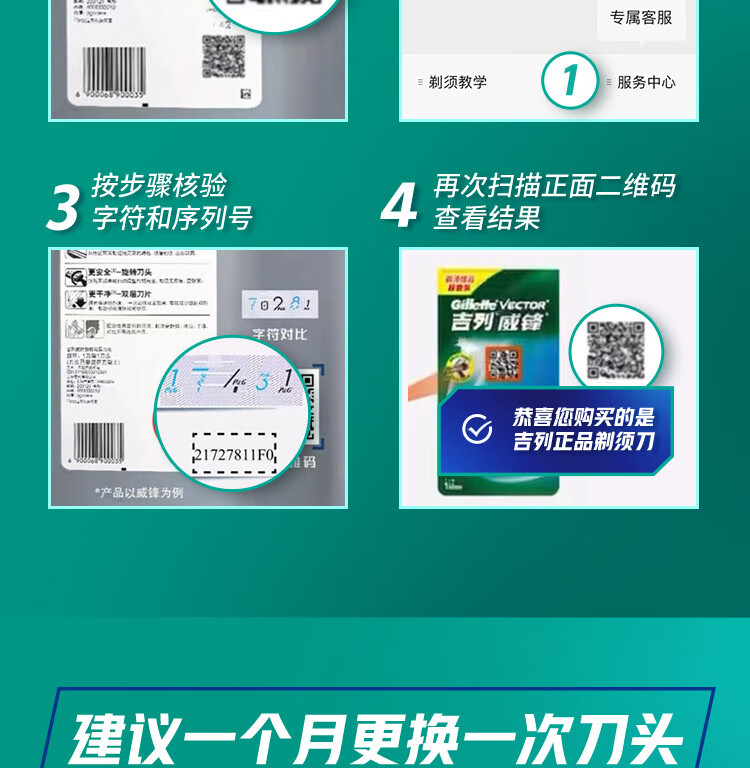 吉列剃须刀手动刮胡刀手动威锋1刀架12刀头胡须刀剃胡刀老式