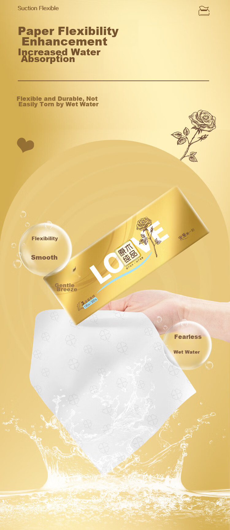 Бумажные полотенца Qingfeng Gold Edition, мягкие и плотные, 4 слоя, 80 листов*24 пачки, для дома, обновленная большая упаковка