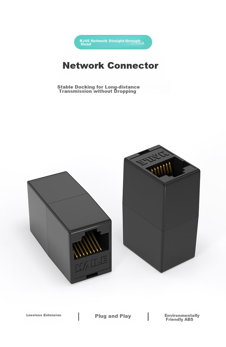 Сетевой соединитель HAILE HT-300E, Gigabit Ethernet, прямой, модуль с двумя портами RJ45, совместимый с Cat5e/Cat6