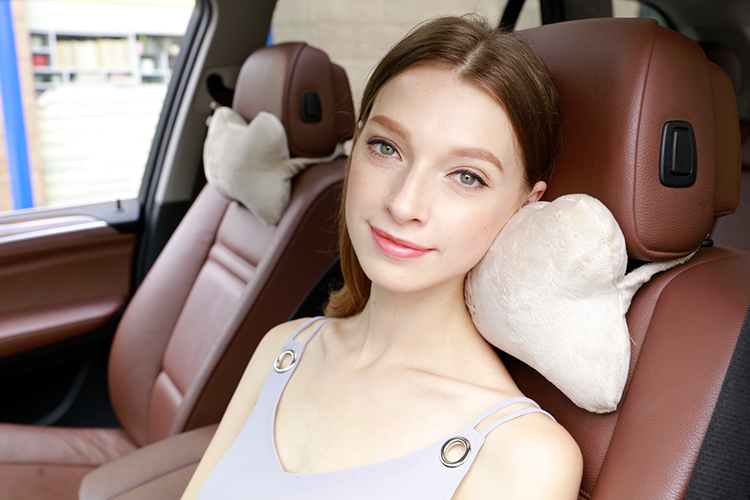 Подголовник автомобильный ICAROOM, подушка для поддержки шеи в автомобиле, аксессуар для водителя, серый