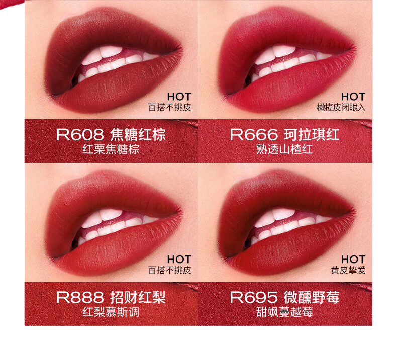 Color Key珂拉琪丝绒空气唇釉粉管R666珂拉琪红唇膏雾面口红生日礼物送女友