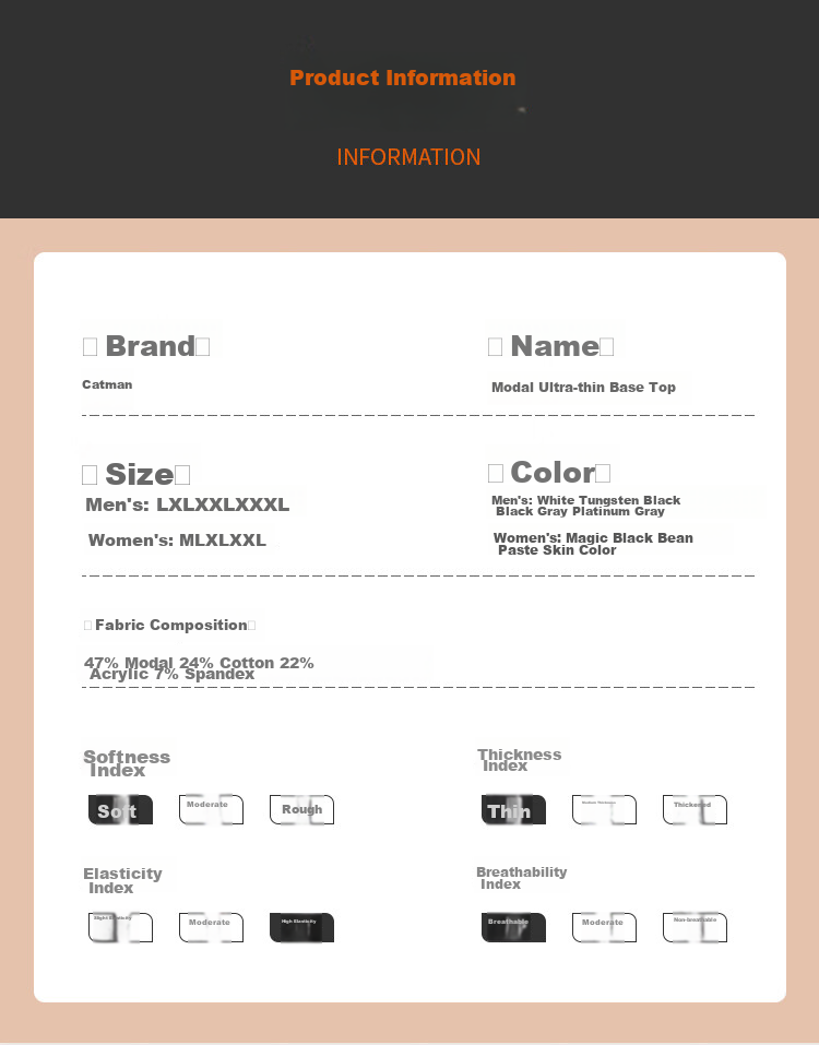 Термобелье MiiOW 60S, мужское, для осени, тонкое, бесшовное, с функцией сохранения тепла, приталенное, черное и серое, XL