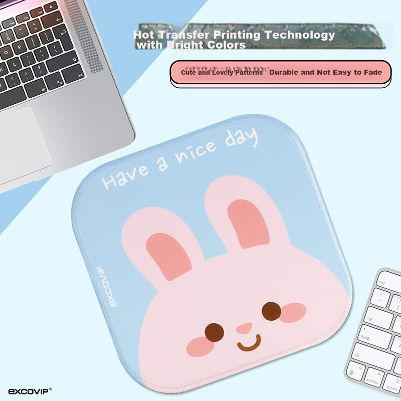 Коврик для мыши EXCO, маленький, с нескользящей основой, для офиса и игр, 220x220 мм, материал резина/ткань