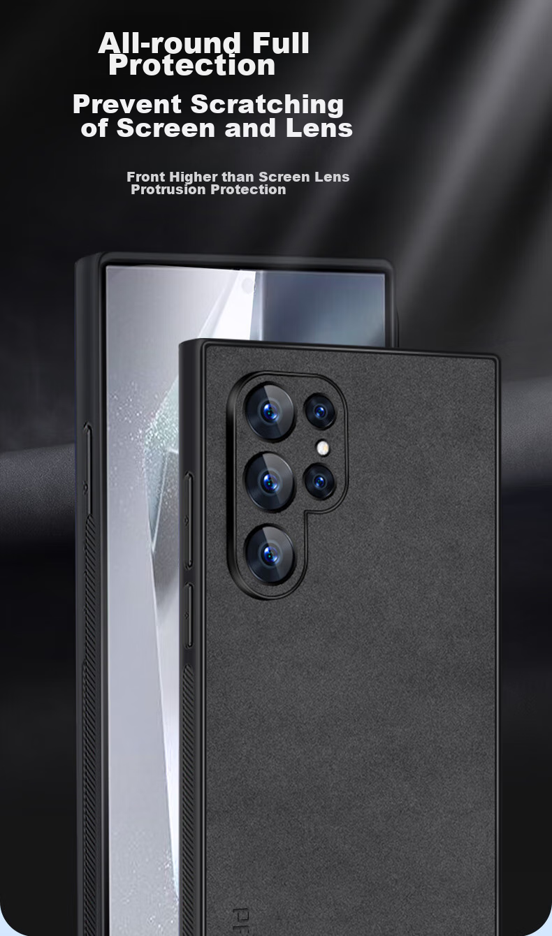 Чехол для Samsung S24 Ultra Shangsu, кожаный, противоударный, защита камеры, серый