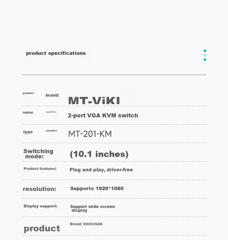 KVM-переключатель MT-viki MT-201, 2 порта, VGA, USB, для управления несколькими компьютерами