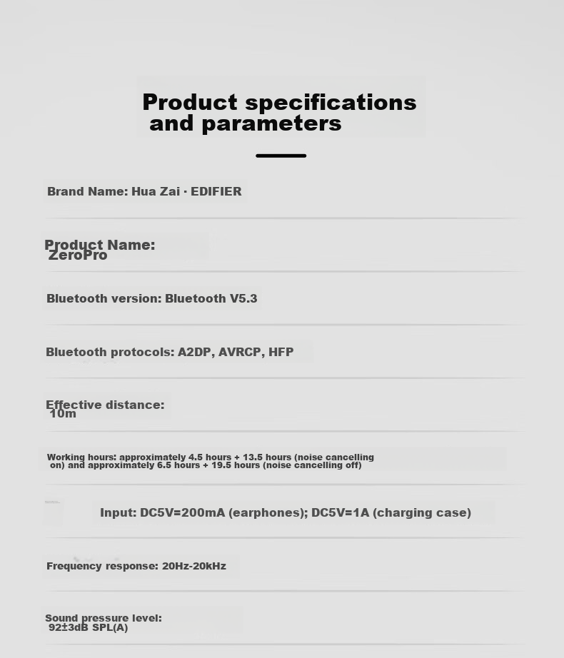 Беспроводные наушники Manbuzhehuazai Zero Pro с активным шумоподавлением, Bluetooth, внутриканальные, совместимые с Apple, Huawei, Xiaomi, цвет "Туманный белый"