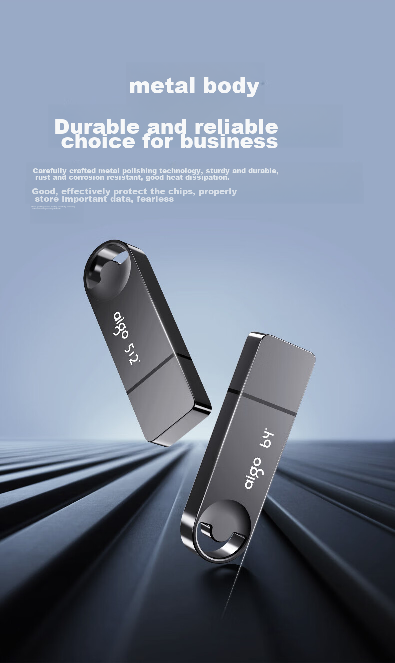 USB-накопитель Aigo U336, 64 ГБ, USB 3.2, металлический корпус, серия Smiley Office, черный