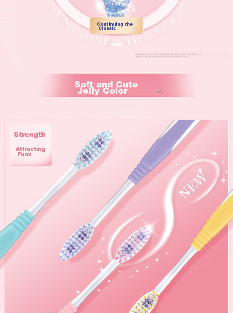 Зубная щетка Lion Fine Bristle Gum Care, 4 шт., мягкая щетина, 0.01 эластичная ручка
