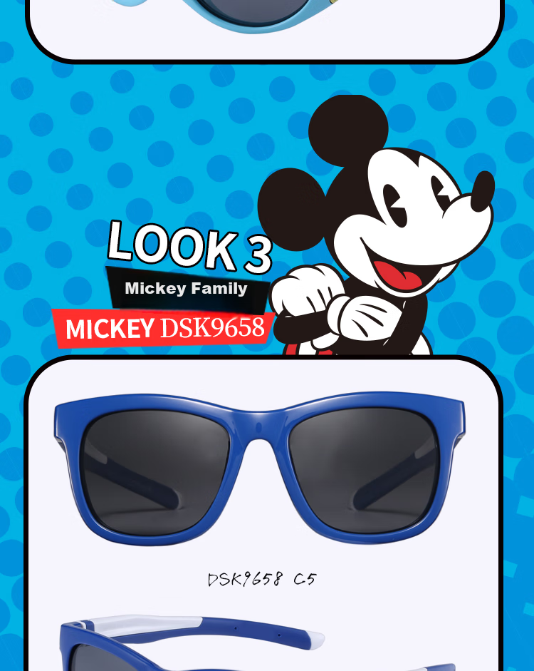Детские солнцезащитные очки Disney, защита от УФ-лучей, поляризованные, для мальчиков и девочек, синие