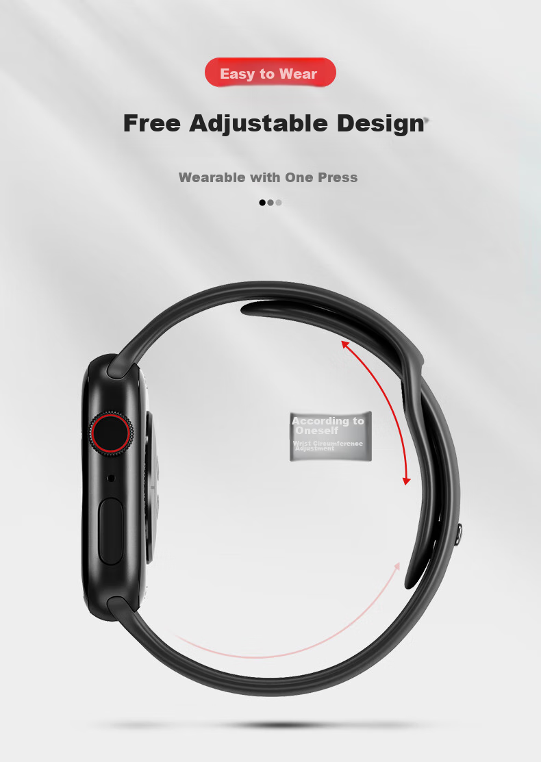 Ремешок BHO для Apple Watch S11/Ultra3/S10 Sport Bands, совместимый с IWatch S9/8/7/6/SE3/2/1, силиконовый, с дышащими отверстиями