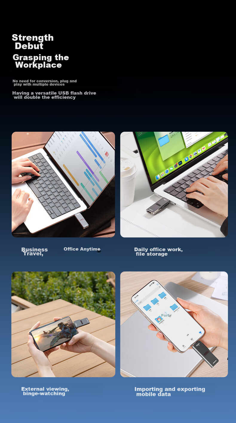 USB-накопитель Aigo U357, 128 ГБ, USB 3.2 Type-C, OTG, металлический корпус, высокая скорость чтения 440 МБ/с