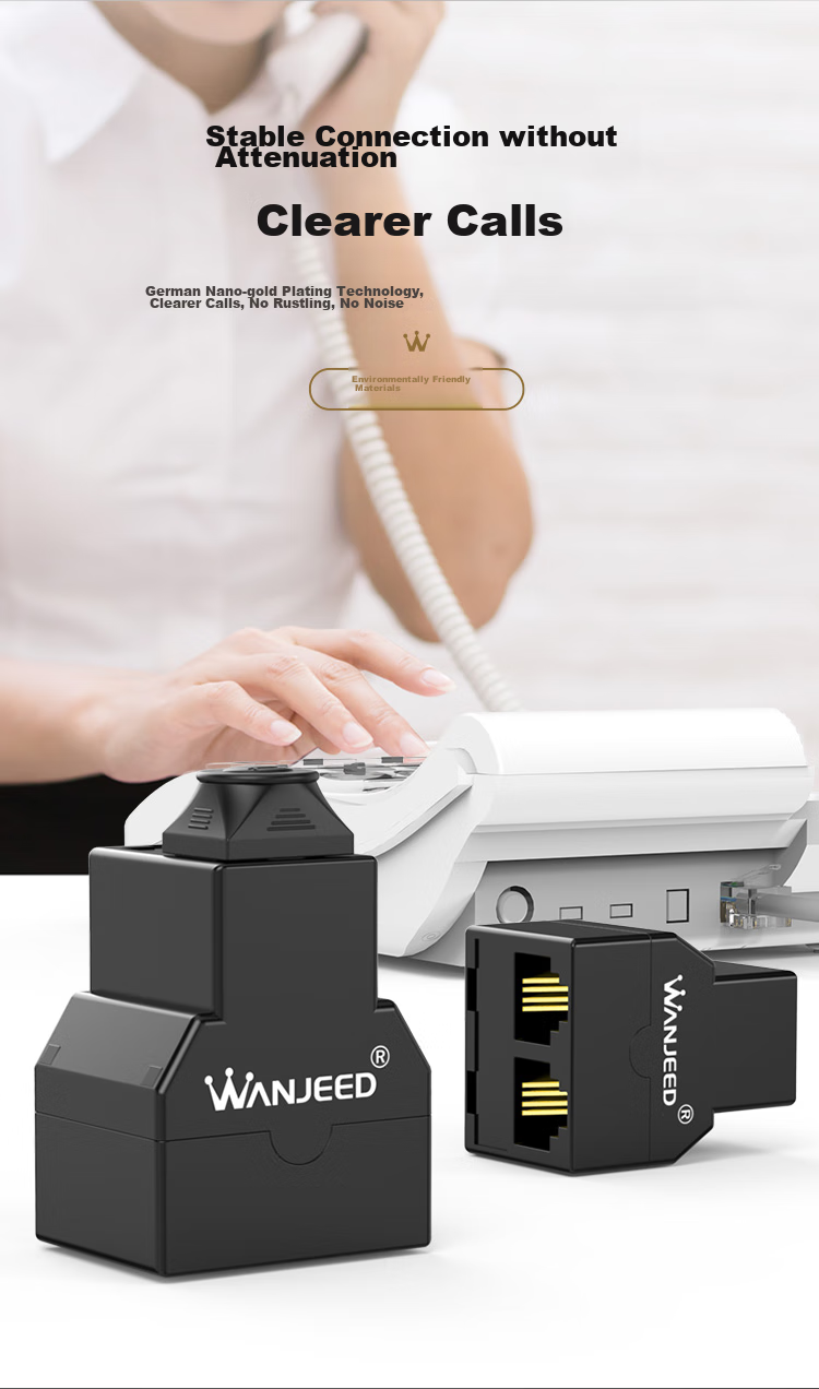 Разветвитель телефонный WANJEED OFNPFTTH, 1 в 3, RJ11, 10 шт.
